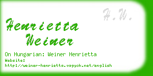 henrietta weiner business card